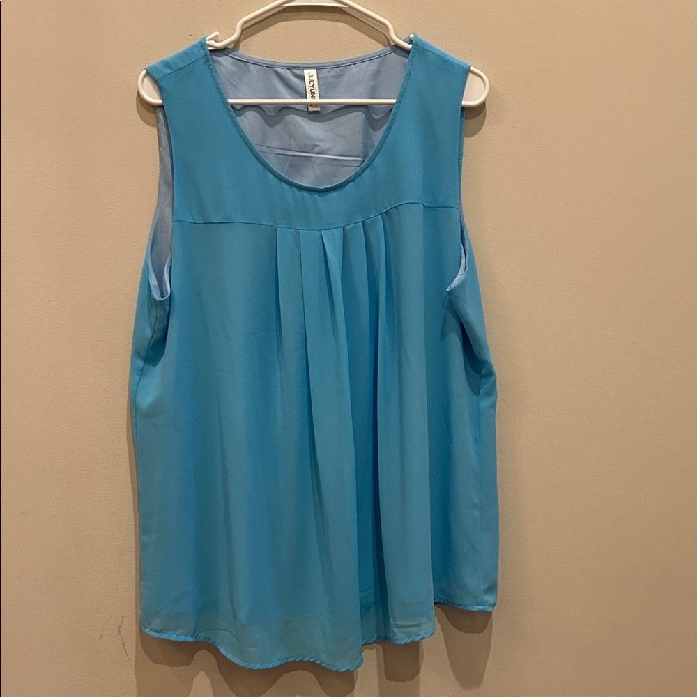 Jueyun Tank Top Size 2XL Blue Blouse Relaxed Summer‎ Women's